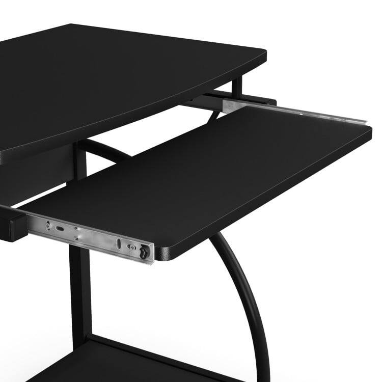 Alt View 4. Kadyn - 27.5 Inch Laptop Table Computer Desk for Small Spaces with Pull-out Keyboard Tray, Home Office Desks - Black.