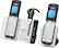 Left. VTech - DS6671-3 DECT 6.0 Bluetooth Connect to Cell® Expandable Cordless Phone, 2 Handsets and 1 Cordless Headset - Black/Silver.