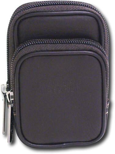 Front Standard. Kenneth Cole - Reaction Columbian Leather Top-Zip Camera Case - Brown.