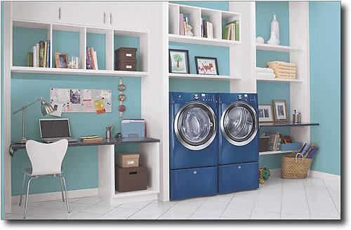 blue washer and dryer