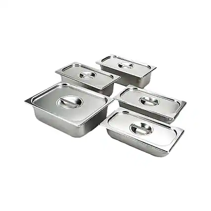 Front. Viking - Pan & Lid Set for Warming Drawers - stainless steel.