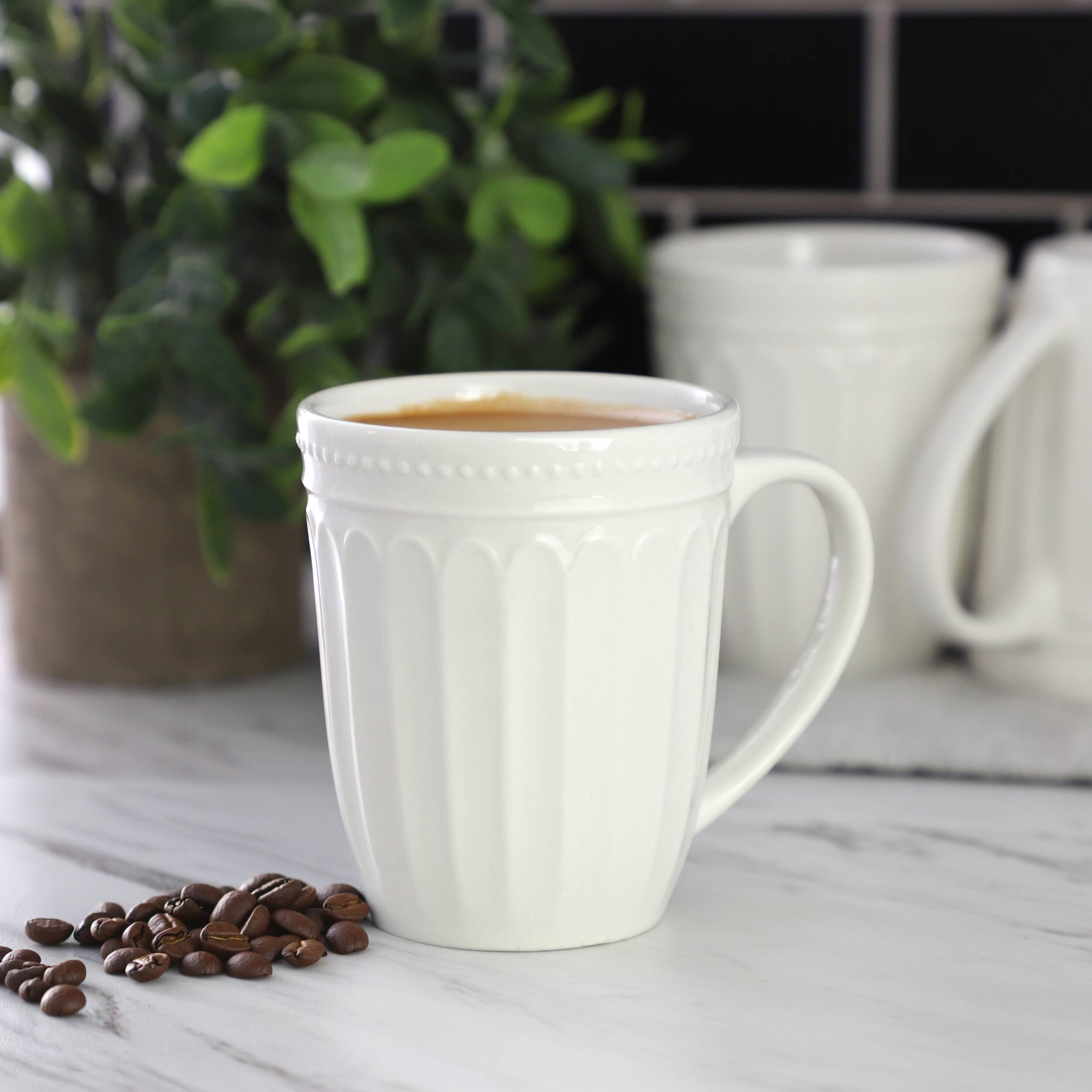 Alt View 2. Elama - Elama Hansel 6 Piece Stoneware 12 Ounce Mug Set in White, Service for 6 - White.