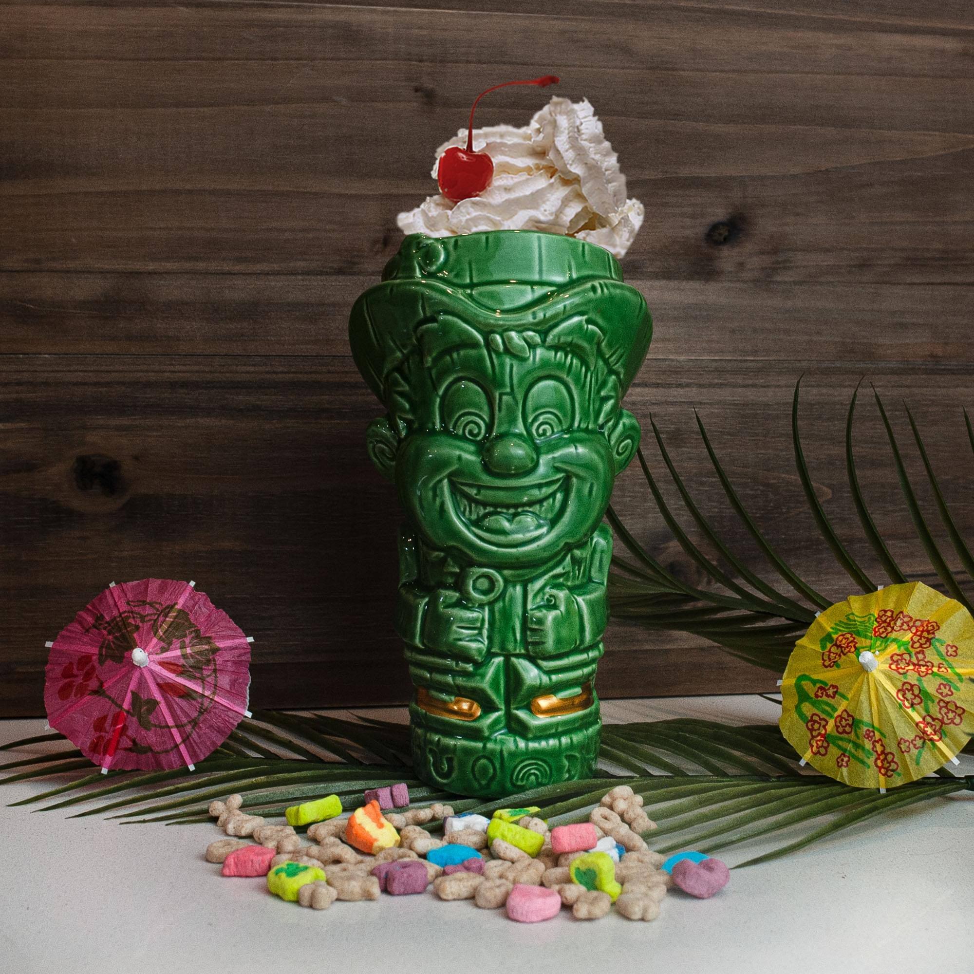 Alt View 4. General Mills - Geeki Tikis General Mills 16-Ounce Ceramic Mug | Lucky Charms Lucky the Leprechaun - Green.