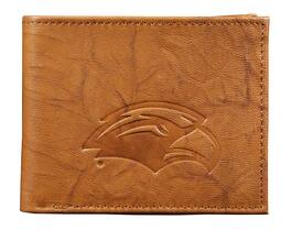 Rico Industries - Southern Mississippi Golden Eagles Brown Leather Embossed Bifold Passcase Wallet - Multi