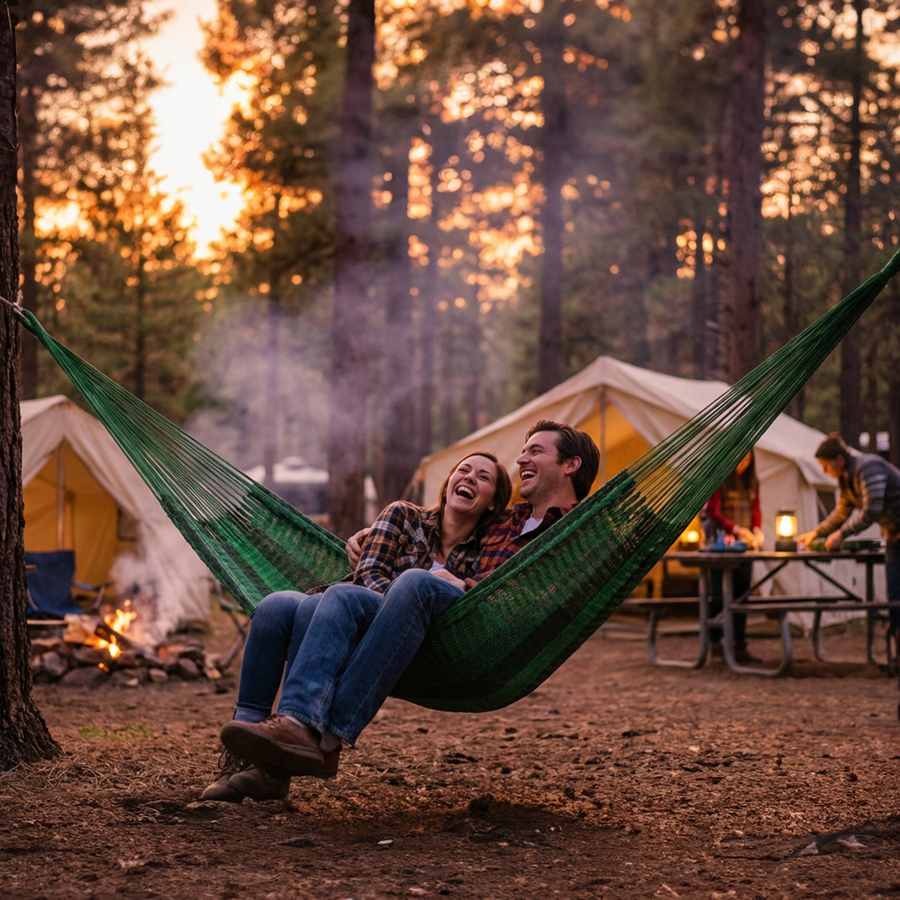 Alt View 10. Sunnydaze - 2-Person Cotton and Nylon Woven Mayan Hammock - Meadow.