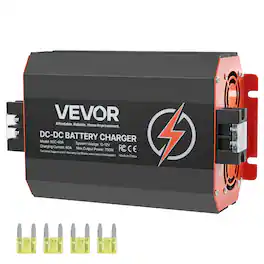 VEVOR - 12V 60A DC to DC Battery Charger, 750W, On-Board Battery Charger for Lead-Acid, Lithium, AGM, GEL, and Flooded Batteries - Black