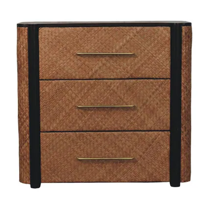 Front. Artisan Furniture - Artisan Furniture Solid Wood Havana Weave 3 Drawer Chest - Brown.