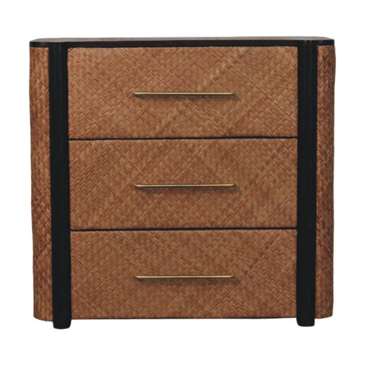 Front. Artisan Furniture - Artisan Furniture Solid Wood Havana Weave 3 Drawer Chest - Brown.