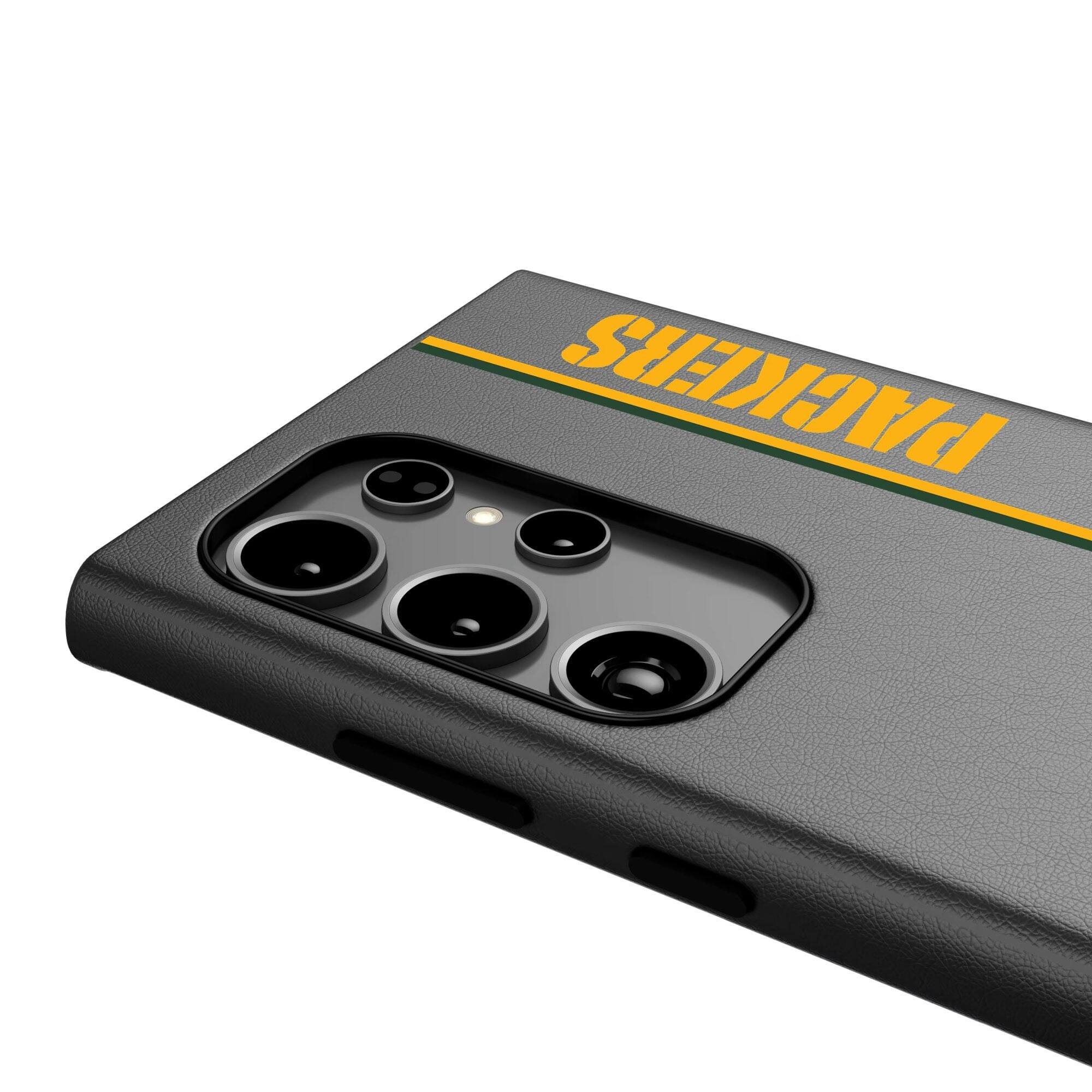 Alt View 2. Keyscaper - Green Bay Packers Galaxy Magnetic Bump Case - S24 - Black.
