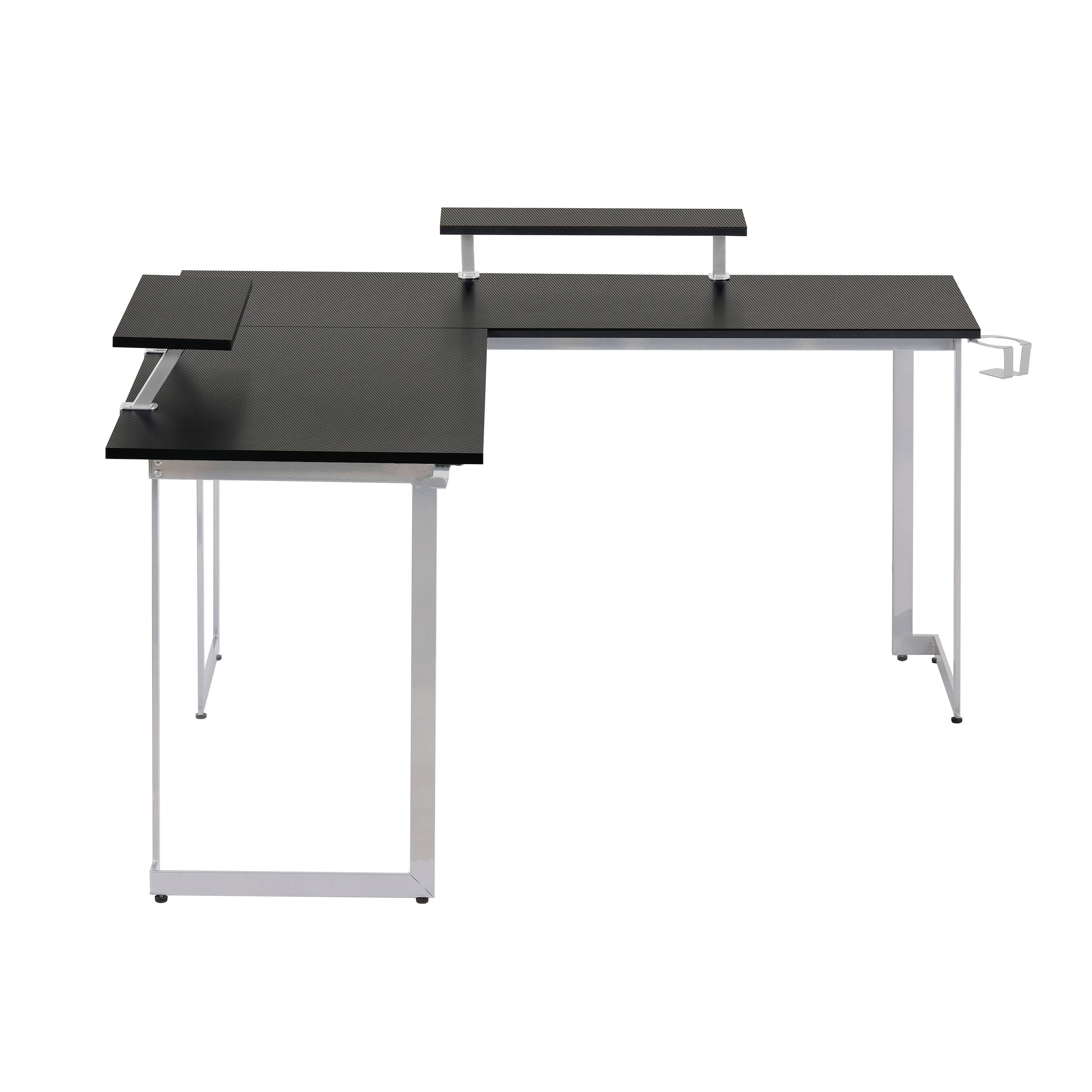 Alt View 4. Techni Sport - Techni Sport L-Shaped Gaming Desk with Dual Monitor Stands, Black - Black.
