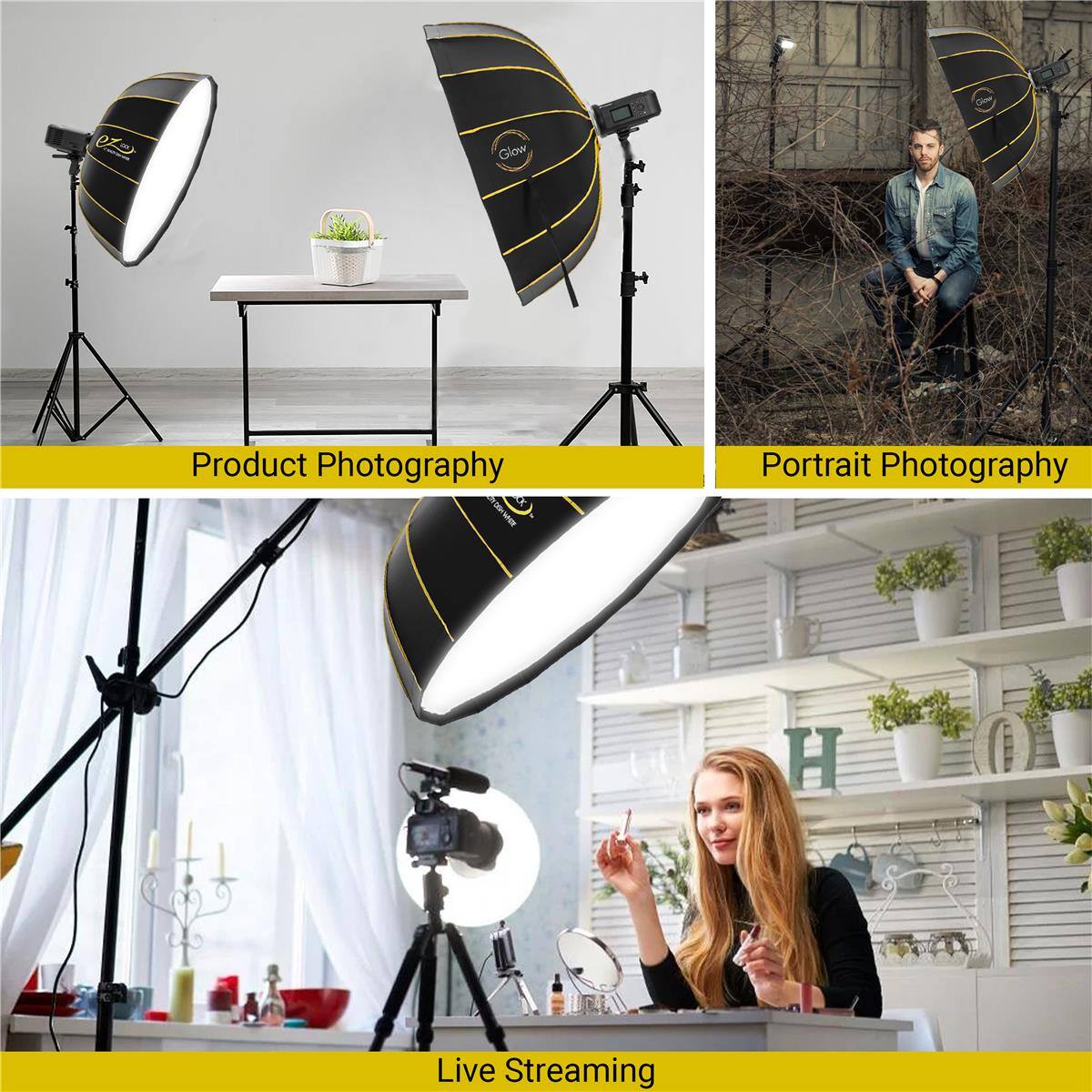 C e Glow Product Photography  
Portrait Photography  
Live Streaming