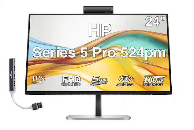 HP Series 5 Pro 524pm 24" IPS FHD 1920x1080 5ms Response 100Hz Anti-Glare SuperCLEAR