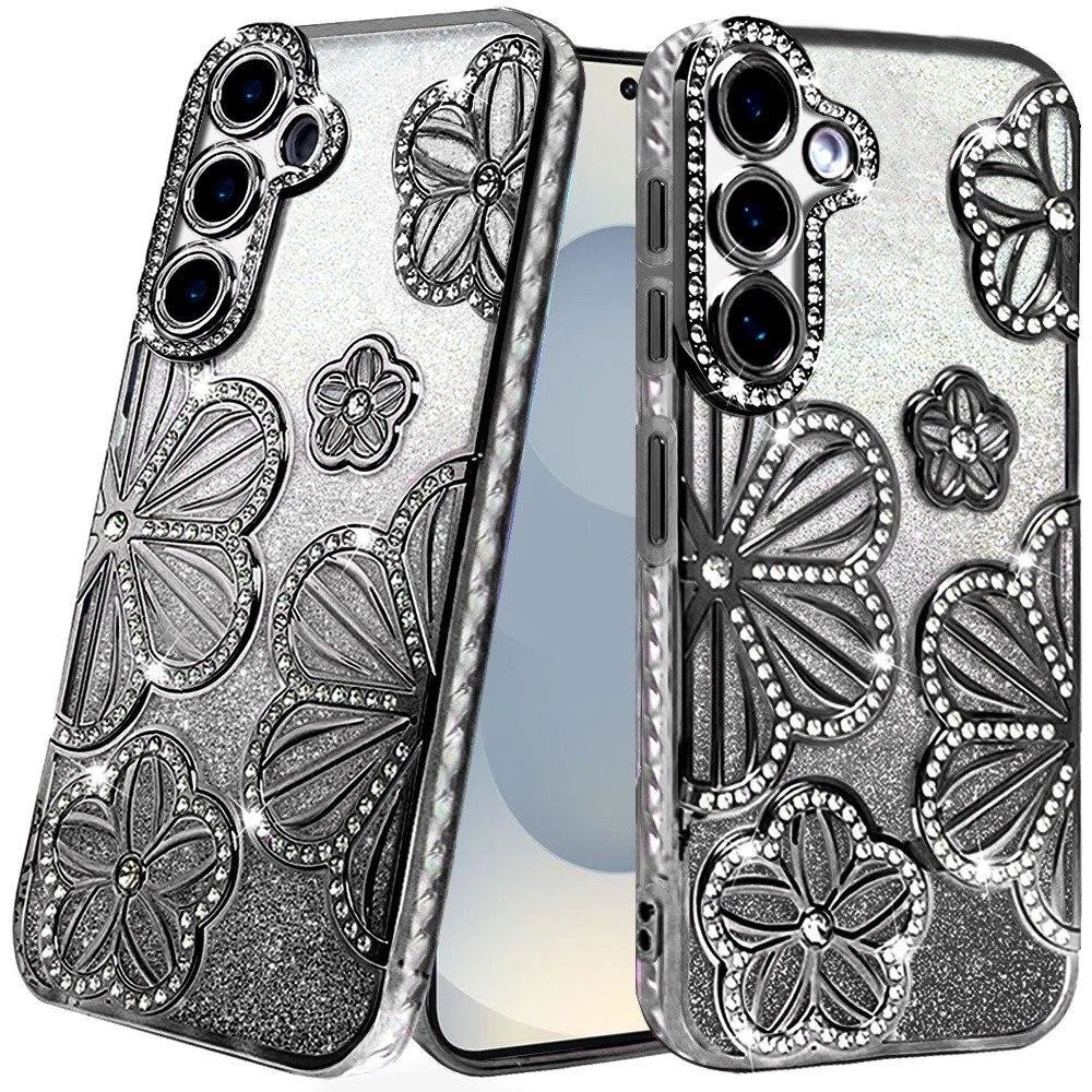 Kitcheniva - 3D Floral Glitter Bling Case With Tempered Glass For Samsung S26 Ultra - Black price history on PriceWatchPro