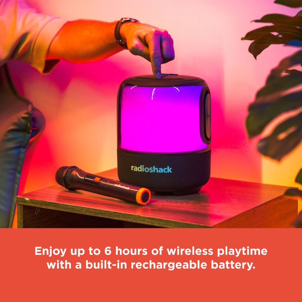 Enjoy up to 6 hours of wireless playtime with a built-in rechargeable battery.