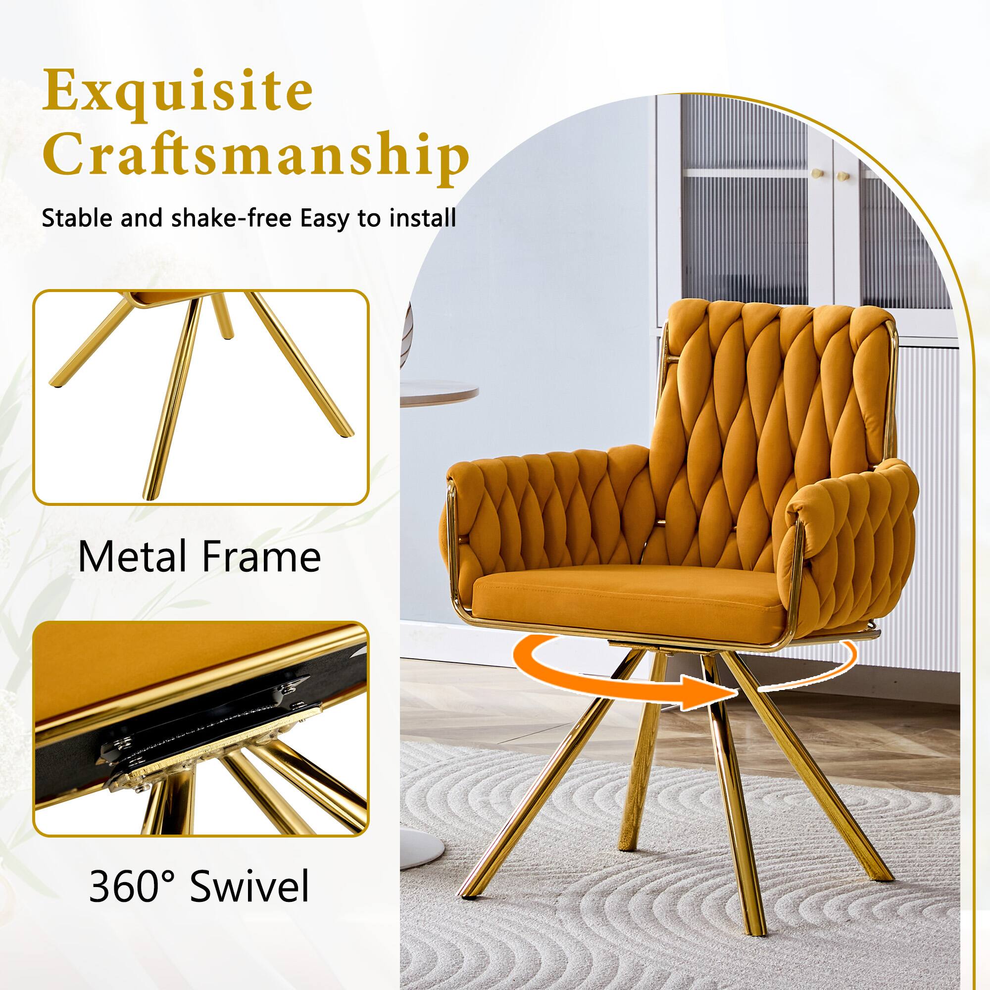 Exquisite Craftsmanship  
Stable and shake-free  
Easy to install  

Metal Frame  

360° Swivel