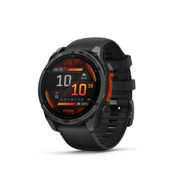 Garmin f nix 8 AMOLED GPS Smartwatch 47 mm Fiber reinforced polymer Slate Gray 010 02904 00 Best Buy