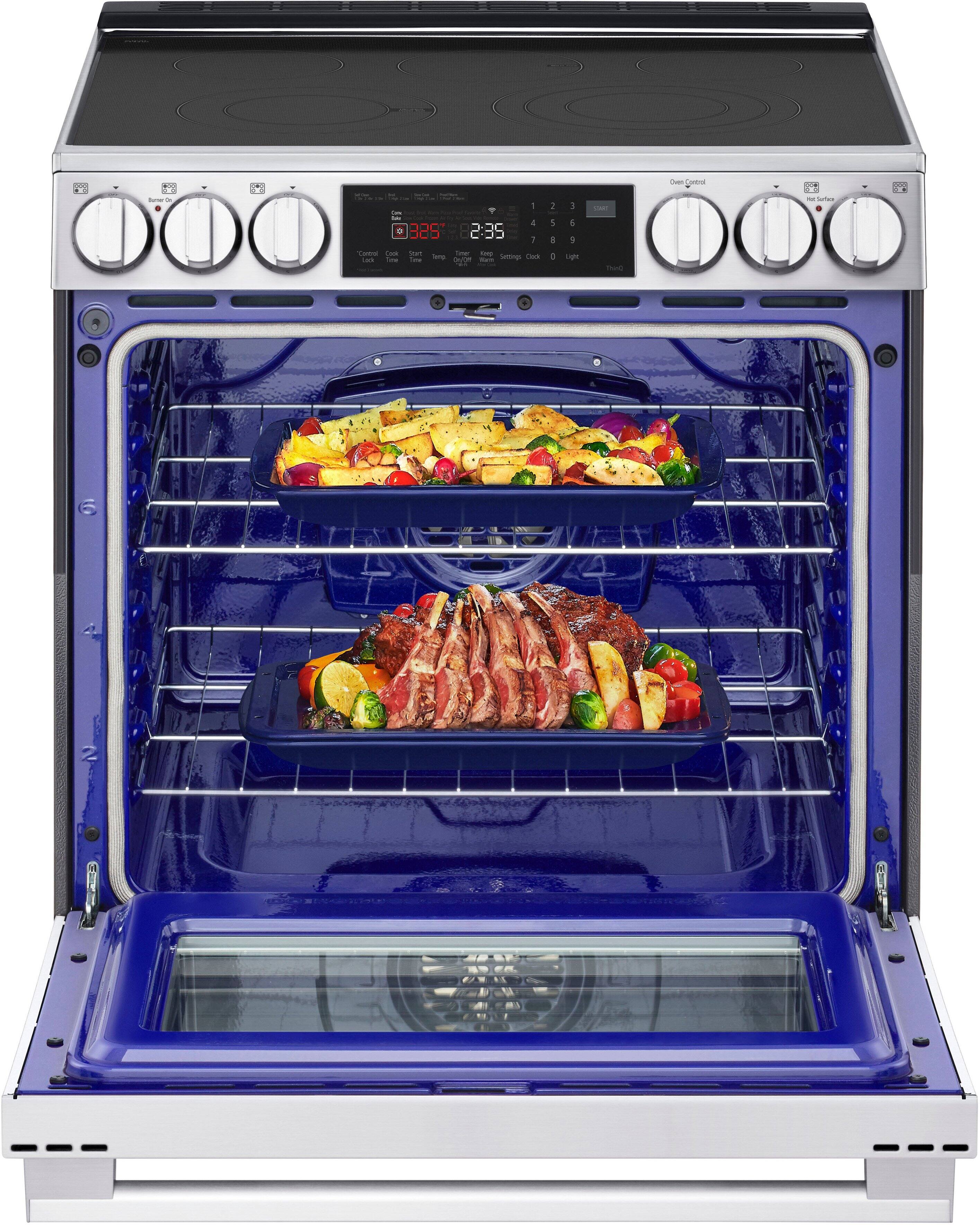 The text on the image reads: "Cta - - - - . 4 0 325 2:35 1 1 1 -at - - - Seings - - . Toe 3e - 1 1 . 3 4 1 - sgh - -ar -". This text is likely a part of the oven's digital display, showing the cooking time, temperature, and other relevant information.