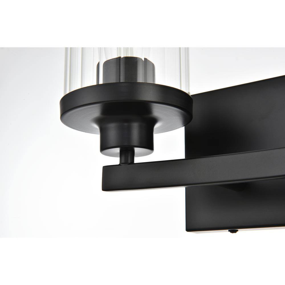 Left. Living District - Saanvi 2 light Black and Clear Bath Sconce - Black And Clear.
