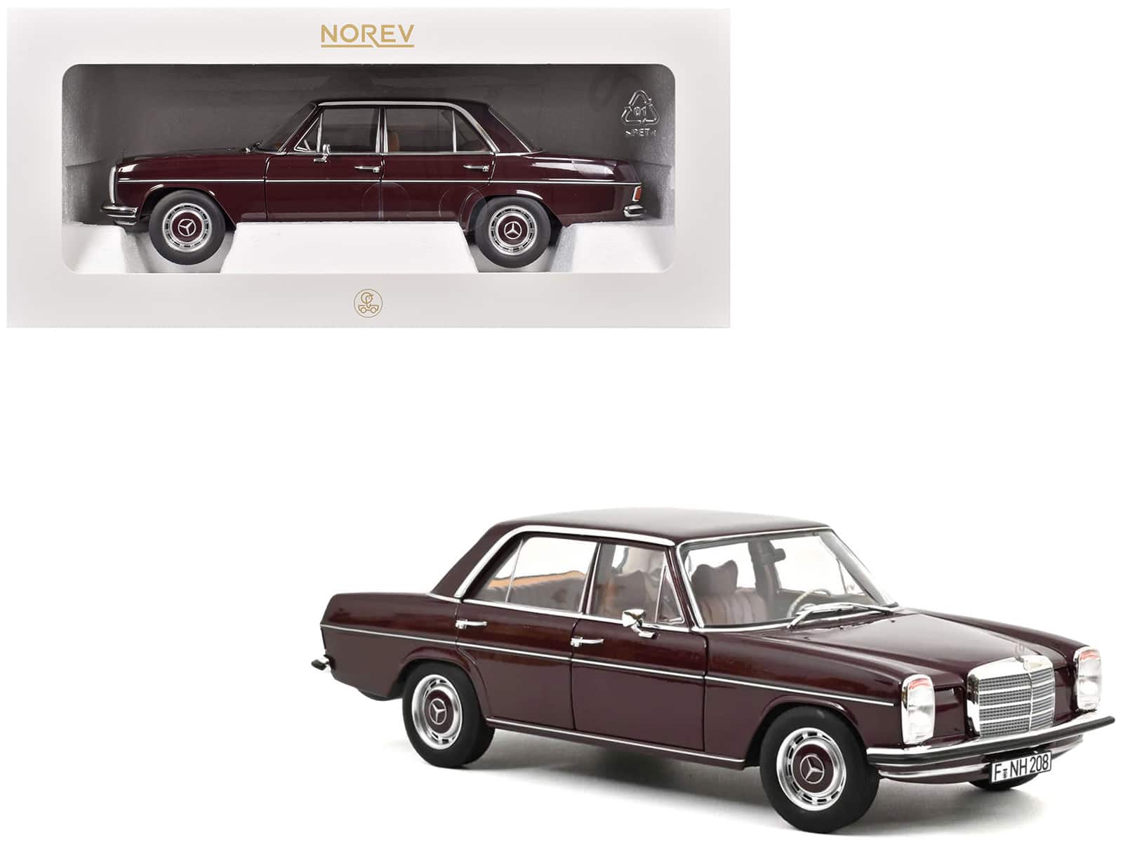 1968 Mercedes-Benz 200 Dark Red Brown 1/18 Diecast Model by Norev price history on PriceWatchPro