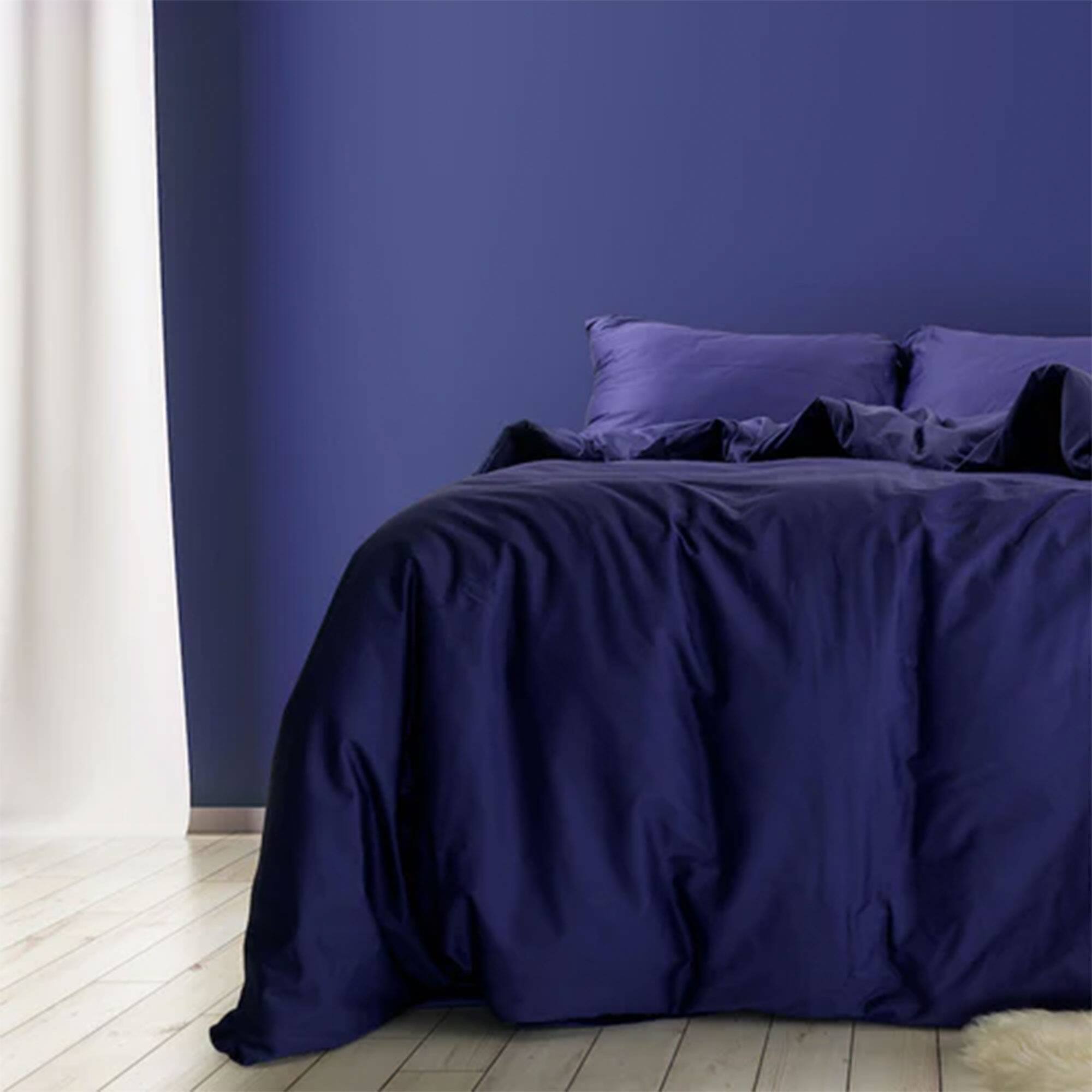 Alt View 3. Sleepgram - Sleepgram Supima 400 Thread Count Cotton Duvet Cover w/ Travel Bag, King, Violet - Violet.