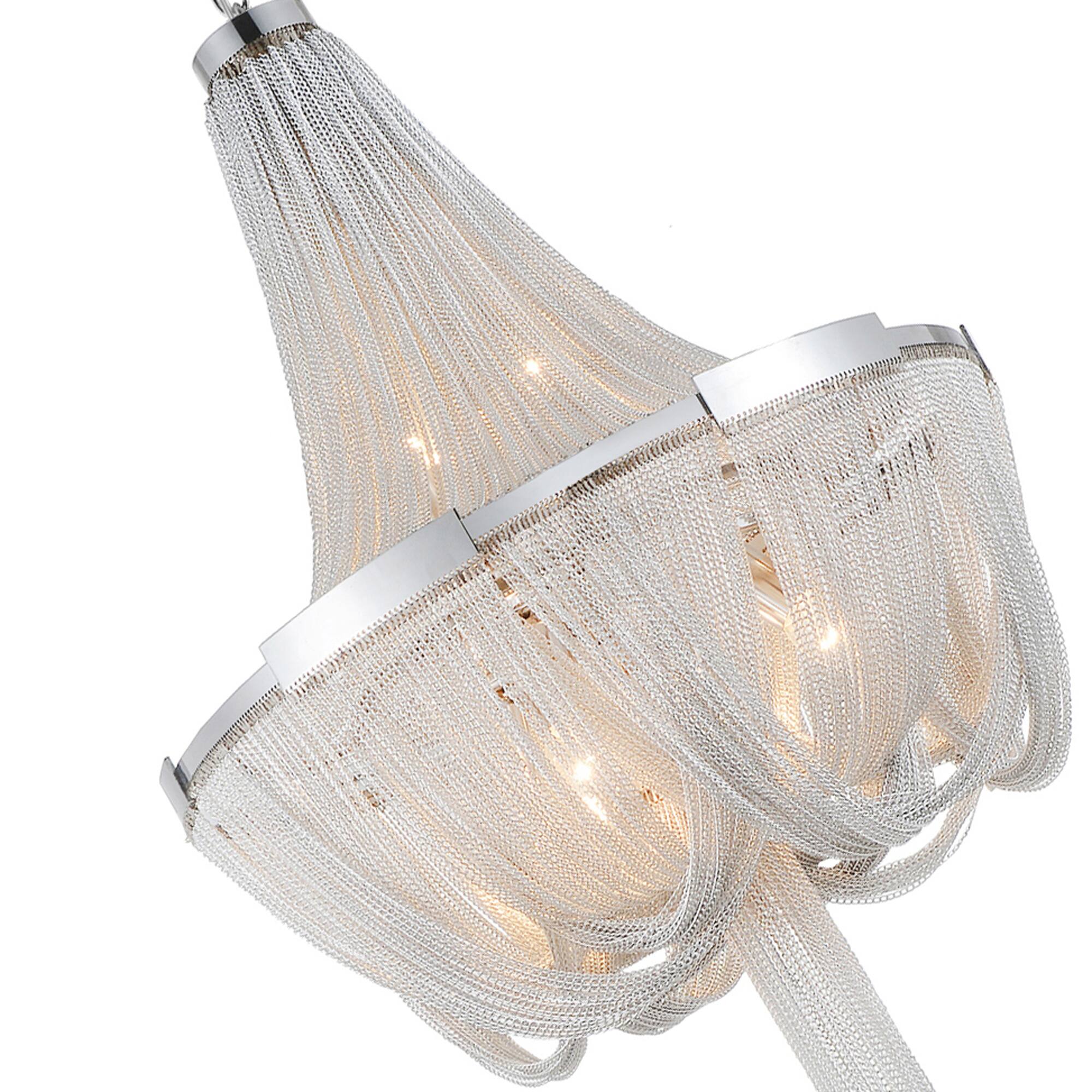 Left. CWI Lighting - Enchanted 6 Light Down Chandelier With Chrome Finish - Chrome.