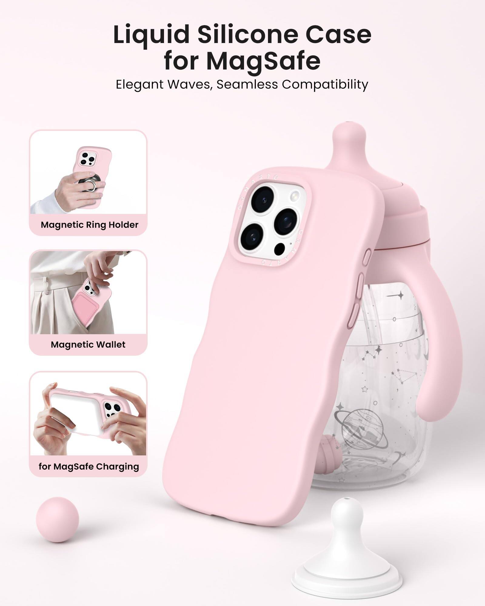 Liquid Silicone Case for MagSafe  
Elegant Waves, Seamless Compatibility  

- Magnetic Ring Holder  
- Magnetic Wallet  
- for MagSafe Charging