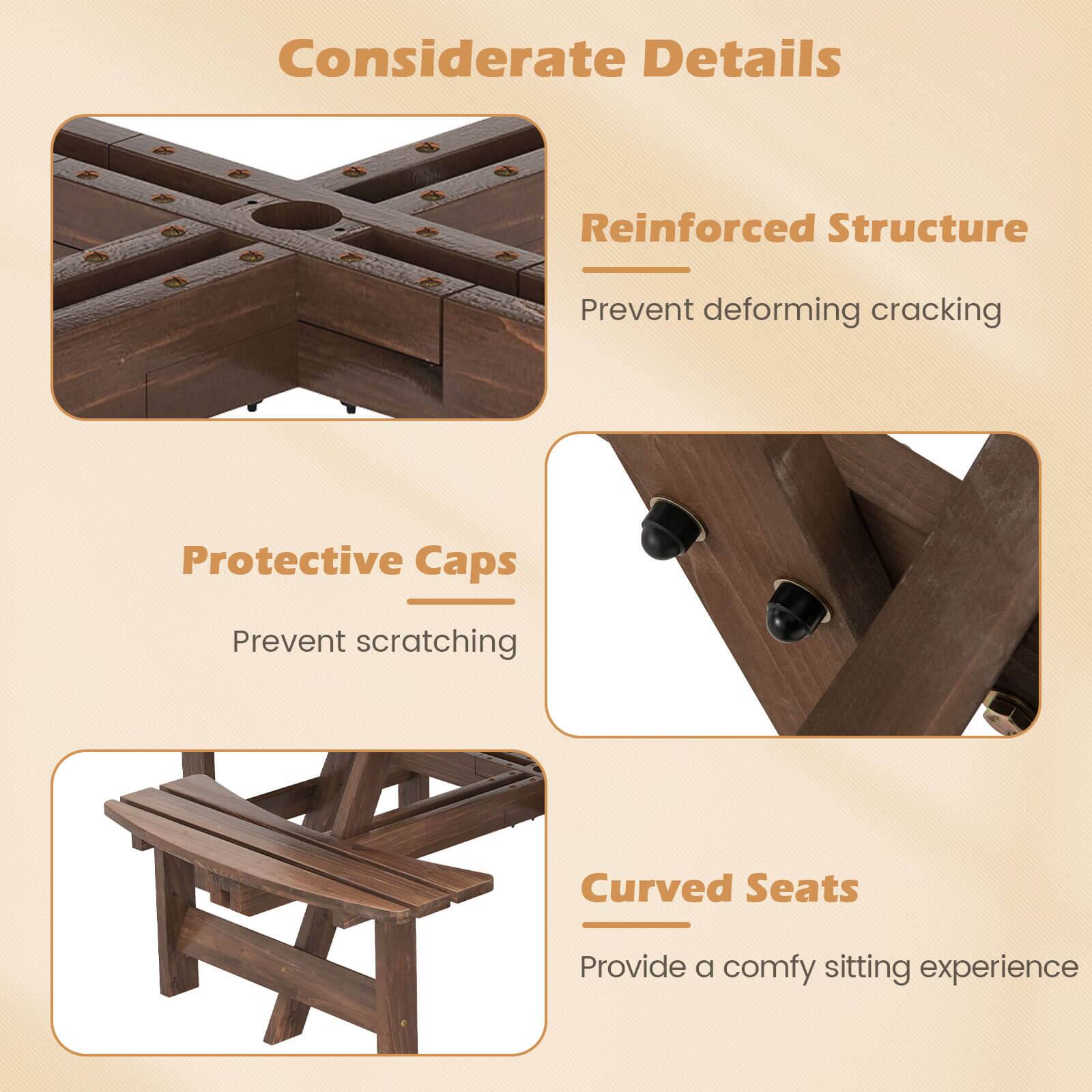 Considerate Details

- Reinforced Structure
  - Prevent deforming cracking

- Protective Caps
  - Prevent scratching

- Curved Seats
  - Provide a comfy sitting experience