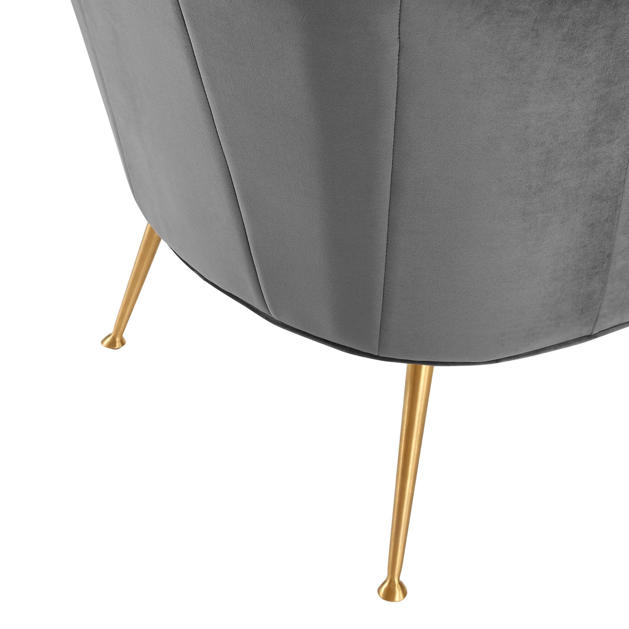 Alt View 4. Modway - Veronica Channel Tufted Performance Velvet Armchair by Modway - Gray.