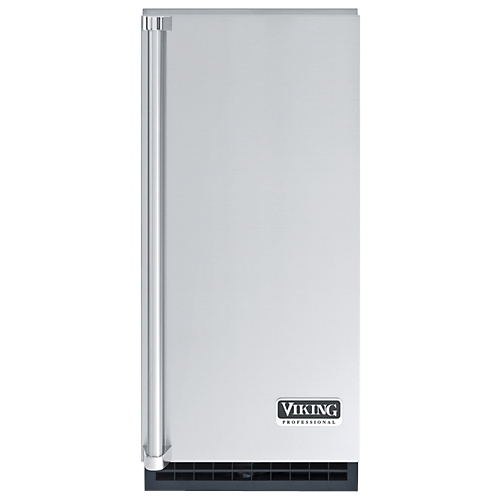 Viking - 15" Wide Nugget Ice Machine with Drain Pump - Silver