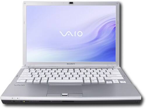 Front Standard. Sony - VAIO Laptop with Intel® Centrino® 2 Processor Technology - Silver.