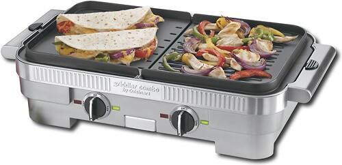 Angle Standard. Cuisinart - Griddler Grill/Griddle Combo - Black/Stainless-Steel.