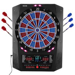 VEVOR - Electronic Dart Board, 13.5" Target Dartboard with 45 Games & 474 Variations for Up to 8 Players, 6 Dart Shafts - Blue-black