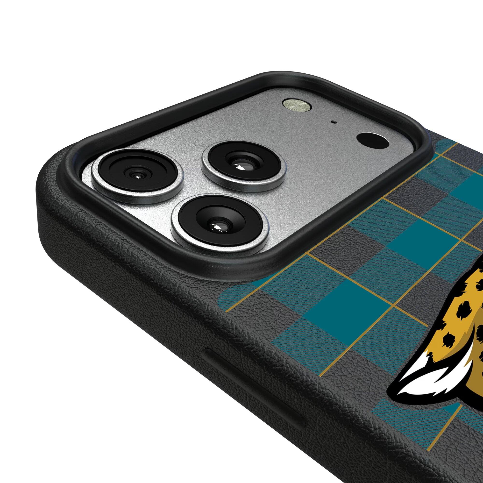 Alt View 2. Keyscaper - Plaid Magnetic Bump iPhone Case - 15 - Black.