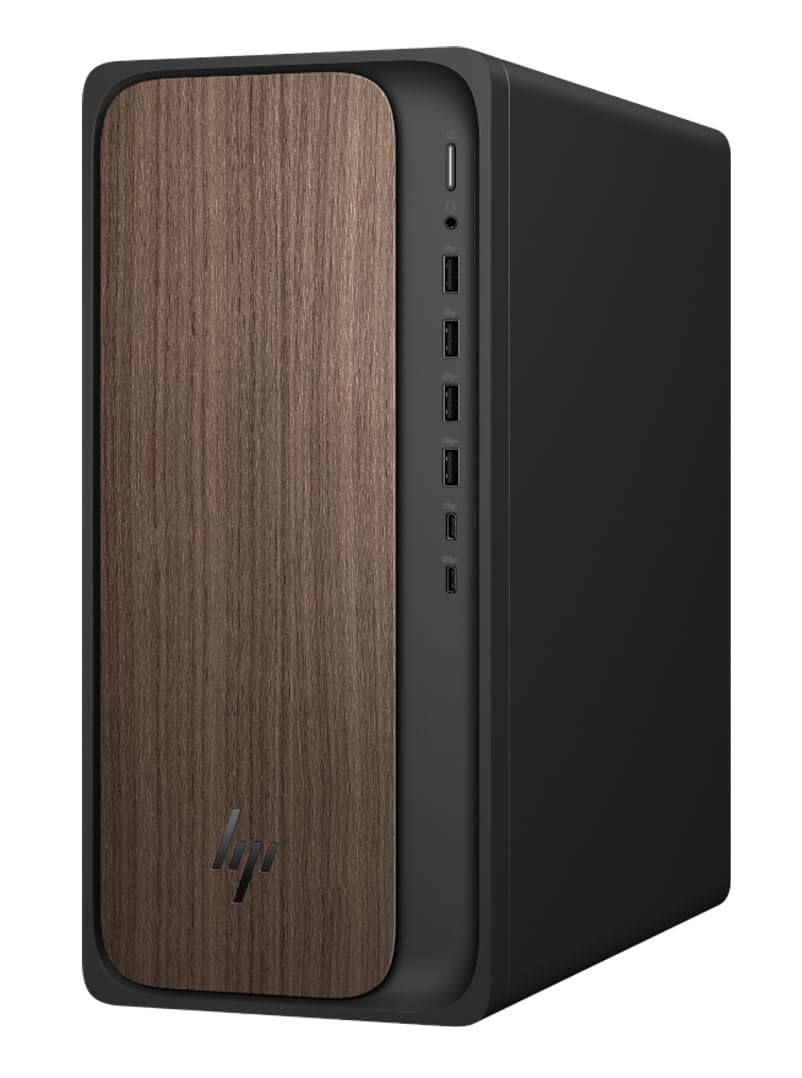 Alt View 1. HP - HP OmniDesk AI Desktop - Intel Ultra 7-265, 16GB DDR5, 512GB SSD, Intel Graphics, WiFi 6, Win 11 Pro - Black.