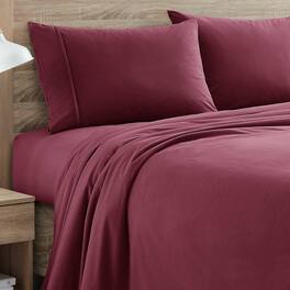 Sweet Home Collection - Solid Flannel Sheets Warm and Cozy Extra Deep Pockets, King - Burgundy