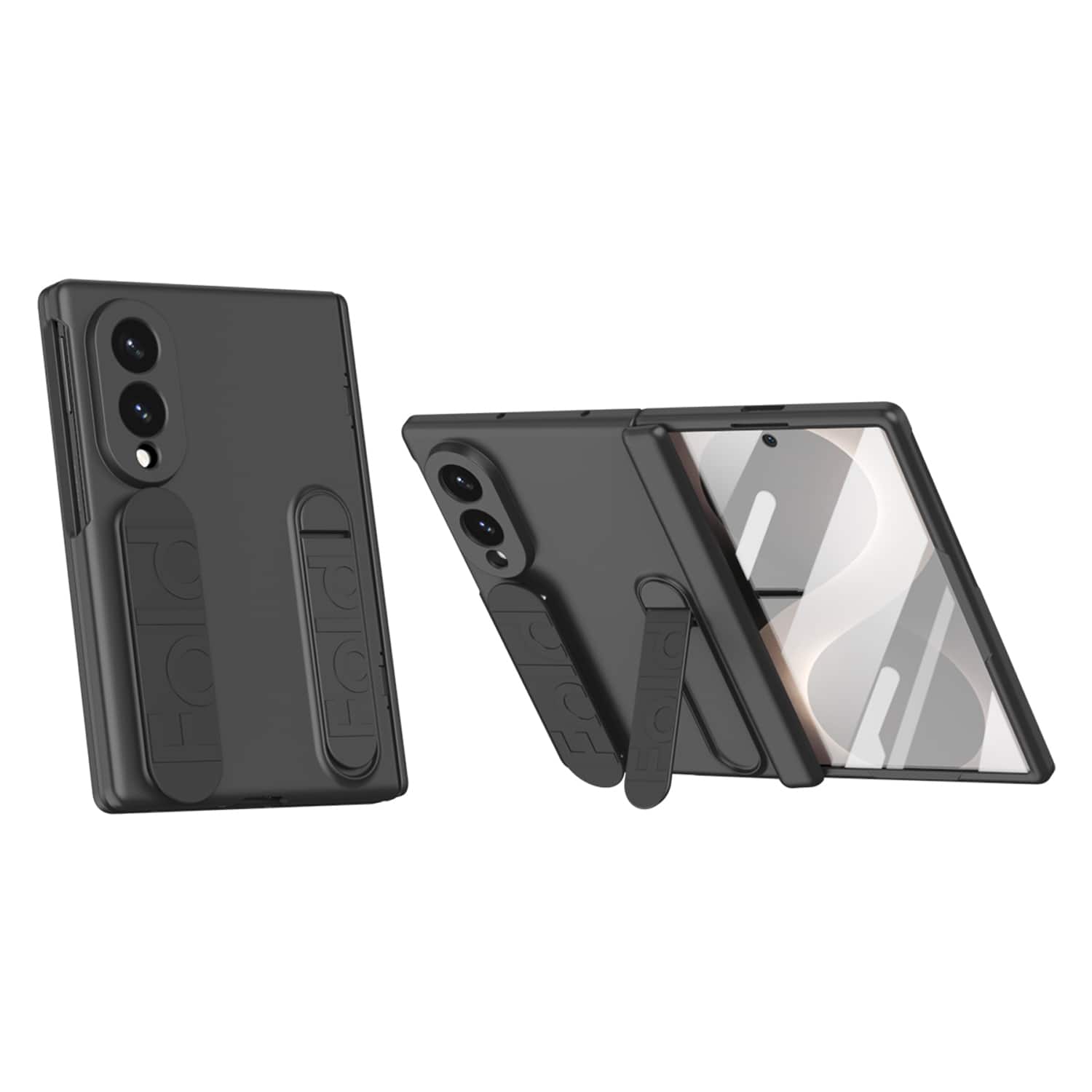 Dteck - Rugged Case for Samsung Galaxy Z Fold8 Built-in Screen Protector, Integrated Kickstand & Hand Strap, Shockproof Cover - Black price history on PriceWatchPro