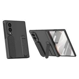 Dteck - Rugged Case for Samsung Galaxy Z Fold8 Built-in Screen Protector, Integrated Kickstand & Hand Strap, Shockproof Cover - Black