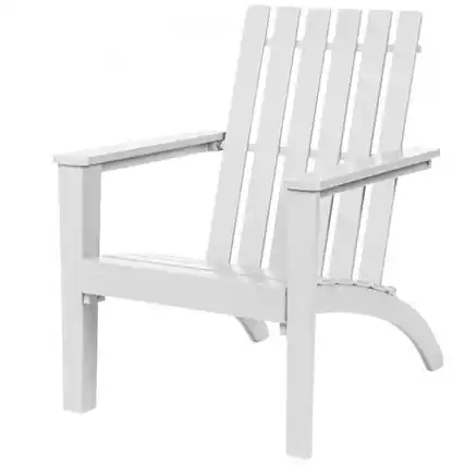 Front. SlickBlue - Elegant Adirondack Armchair – Acacia Wood Lounge Chair for Living Room, Patio, or Deck - White.