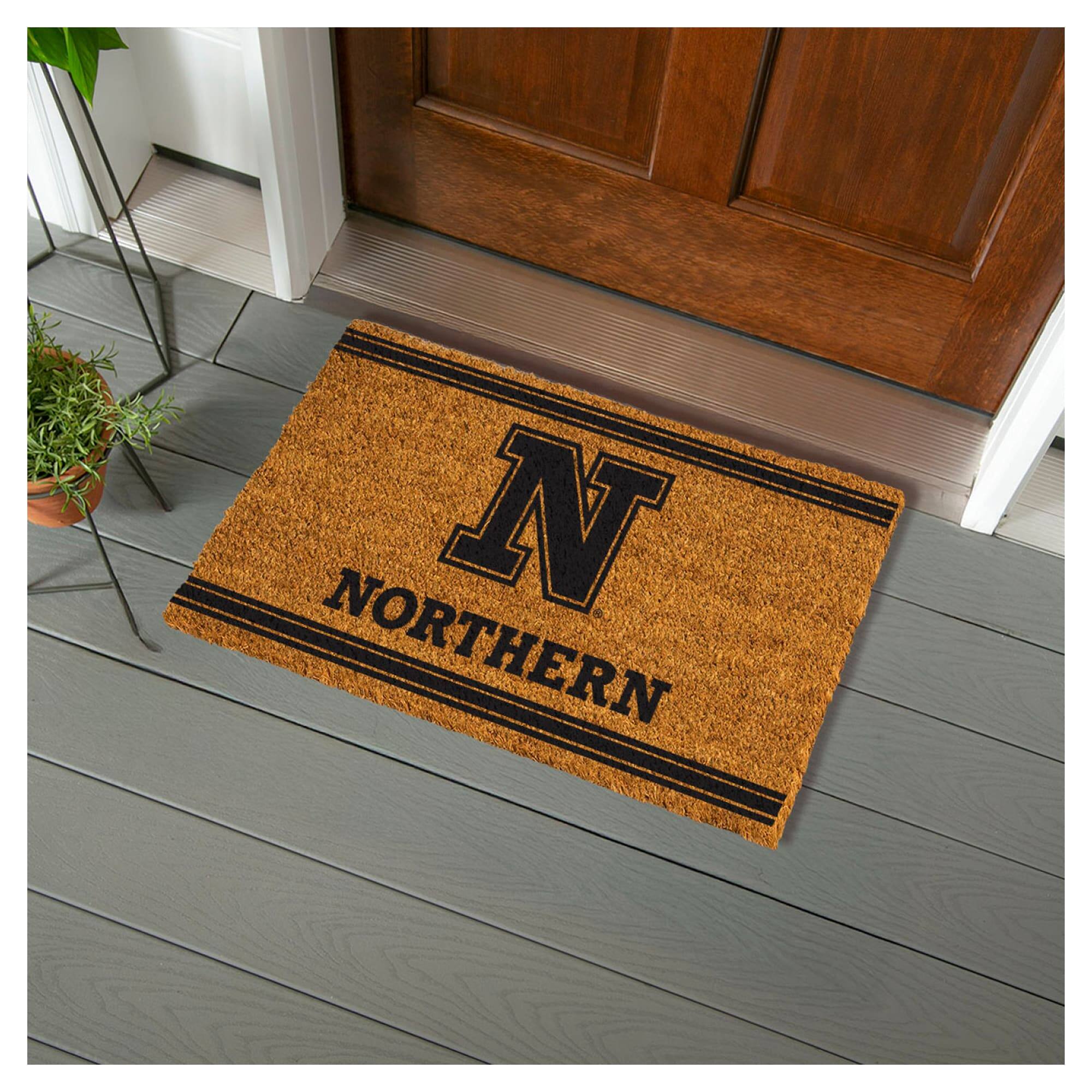 Alt View 1. Evergreen Enterprises - Northern State University Wolves 28" x 16" Primary Logo Outdoor Coir Entryway Mat - Multicolor.