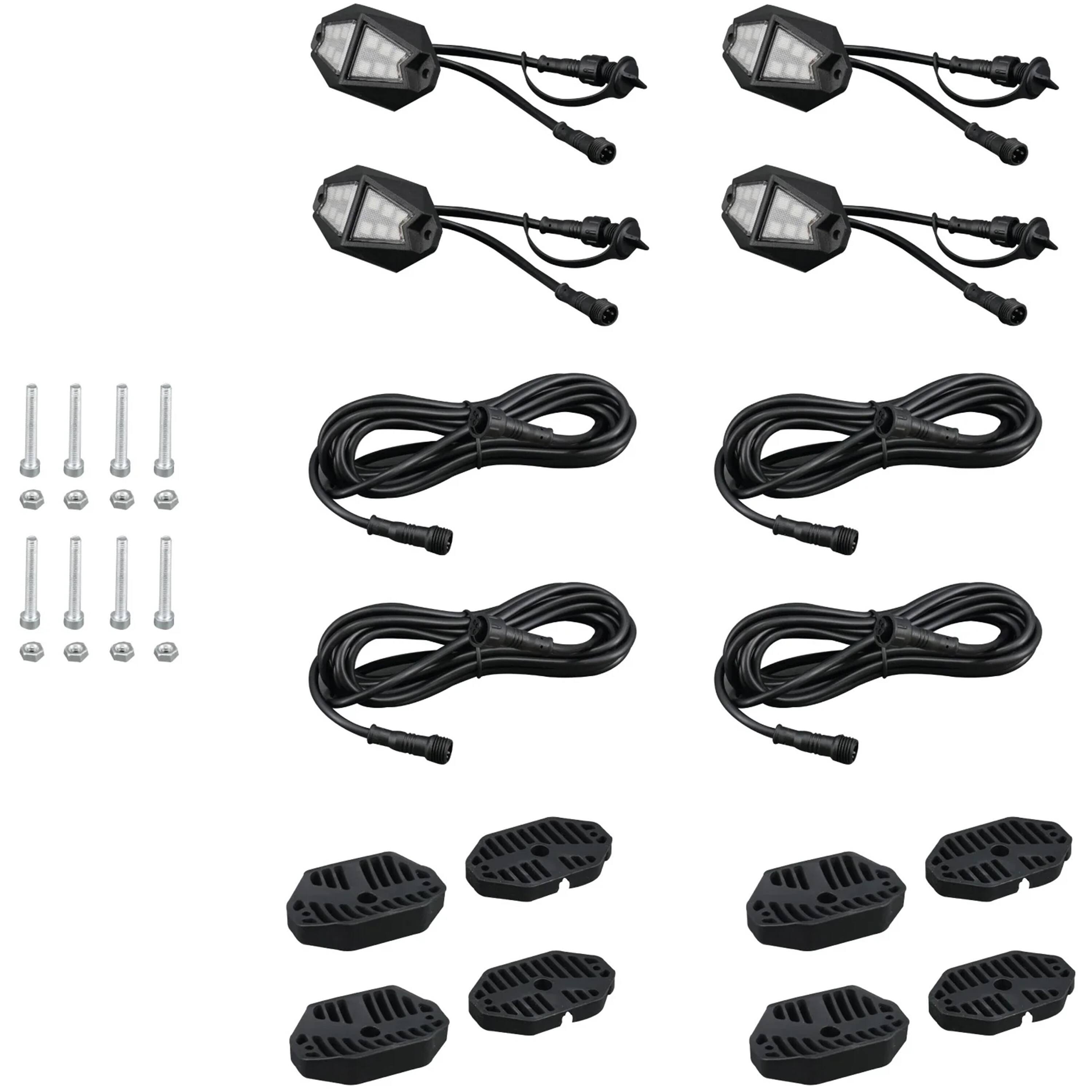 Race Sport - COLORTRAIL 4-Pod LED RGBW Rock Light Expansion Kit - Multi - Front_Zoom