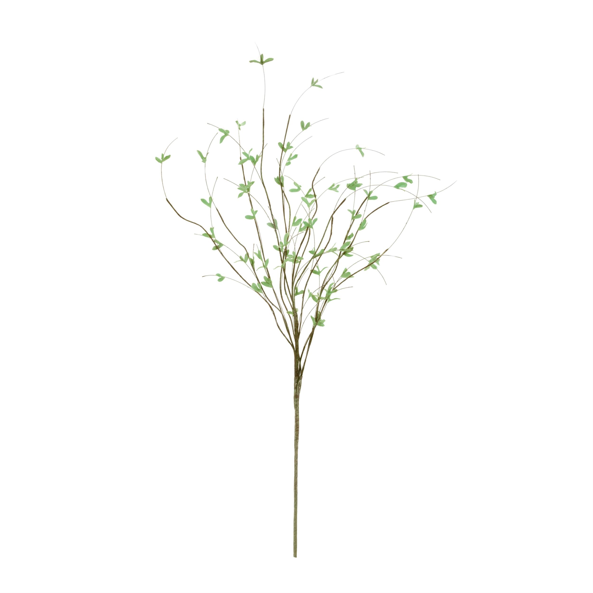 Angle. BreeBe - Mini Leaf Twig Branch (Set of 4) - Green.