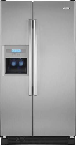 Front Standard. Whirlpool - 25.3 Cu. Ft. Side-by-Side Refrigerator with Thru-the-Door Ice and Water - Stainless-Steel.