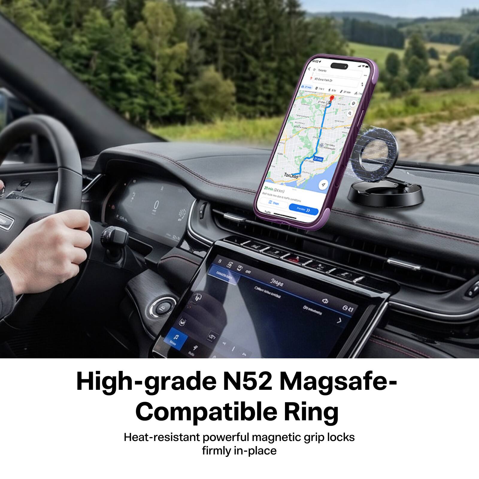 AGE { Perorio calories 2ml # for 1200 2.5g .

Q

Torinho 21min (24km) ALL This bein M
is

OR Offer Jeaga the tested
Denevents S
Gu
A -
P
 A I

High-grade N52 Magsafe- Compatible Ring Heat-resistant powerful magnetic grip locks firmly in-place