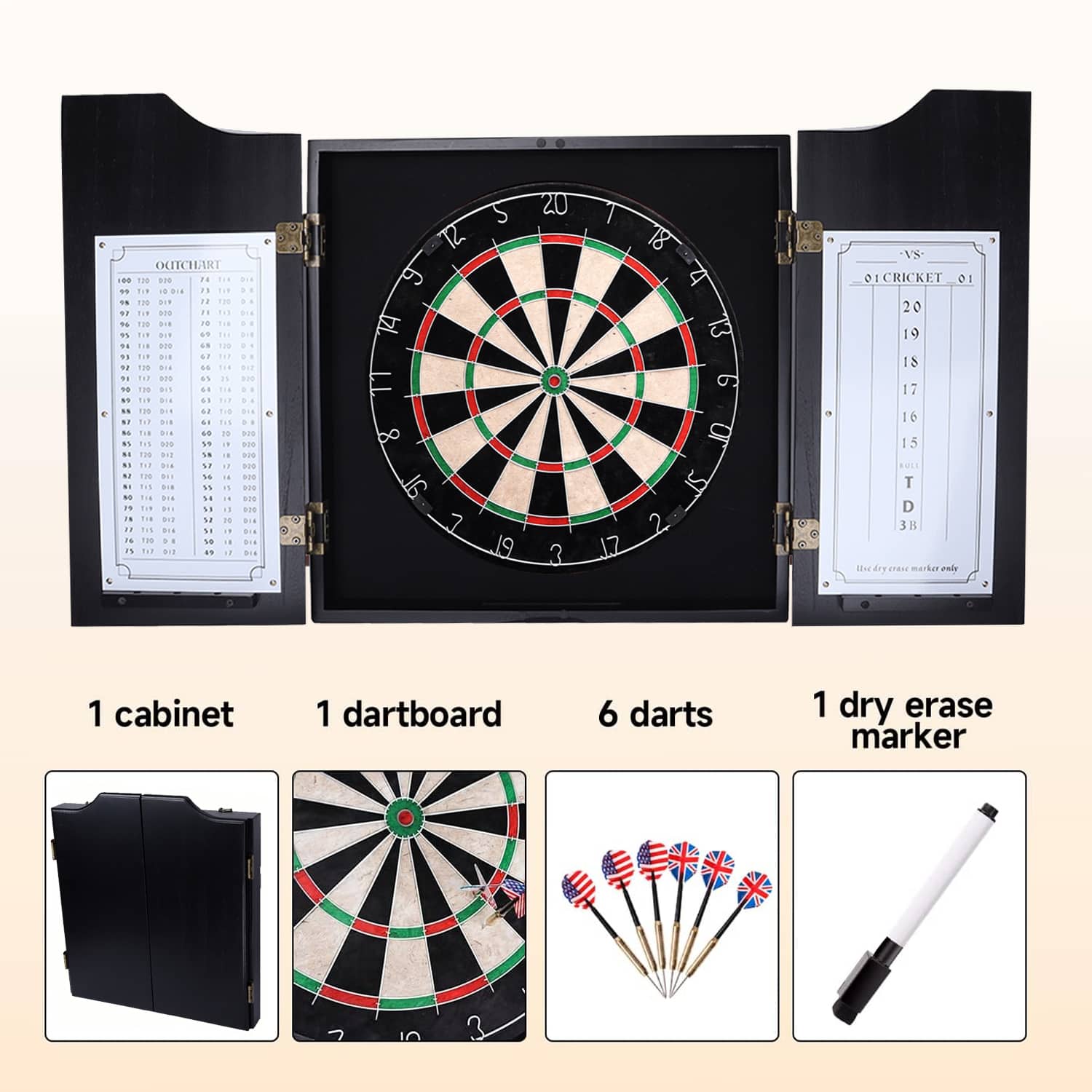 GSE Games & Sports Expert Dartboard Cabinet with Sisal/Bristle
