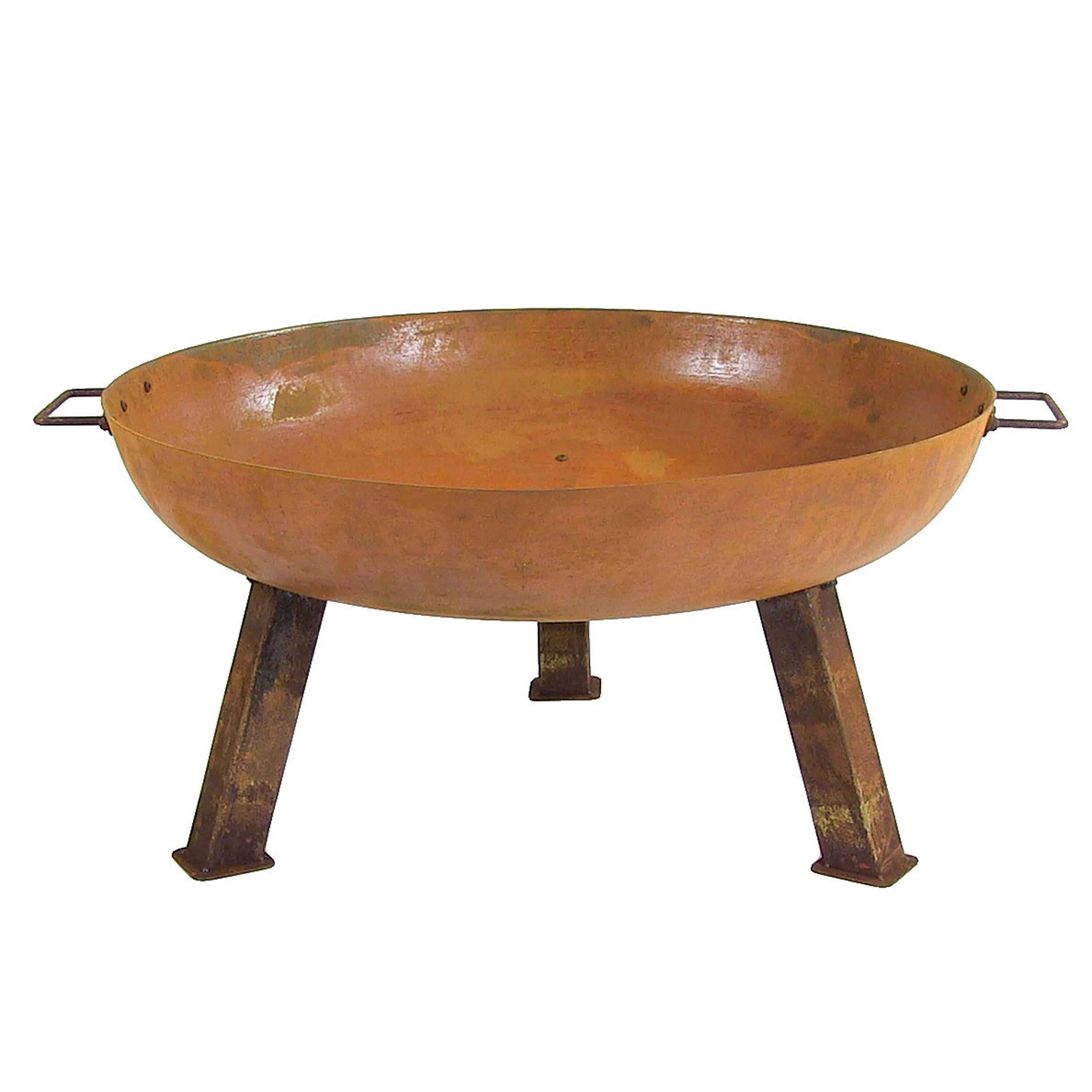 Front. Sunnydaze - 30 in Rustic Cast Iron Wood-Burning Fire Pit with Handles - Rust.