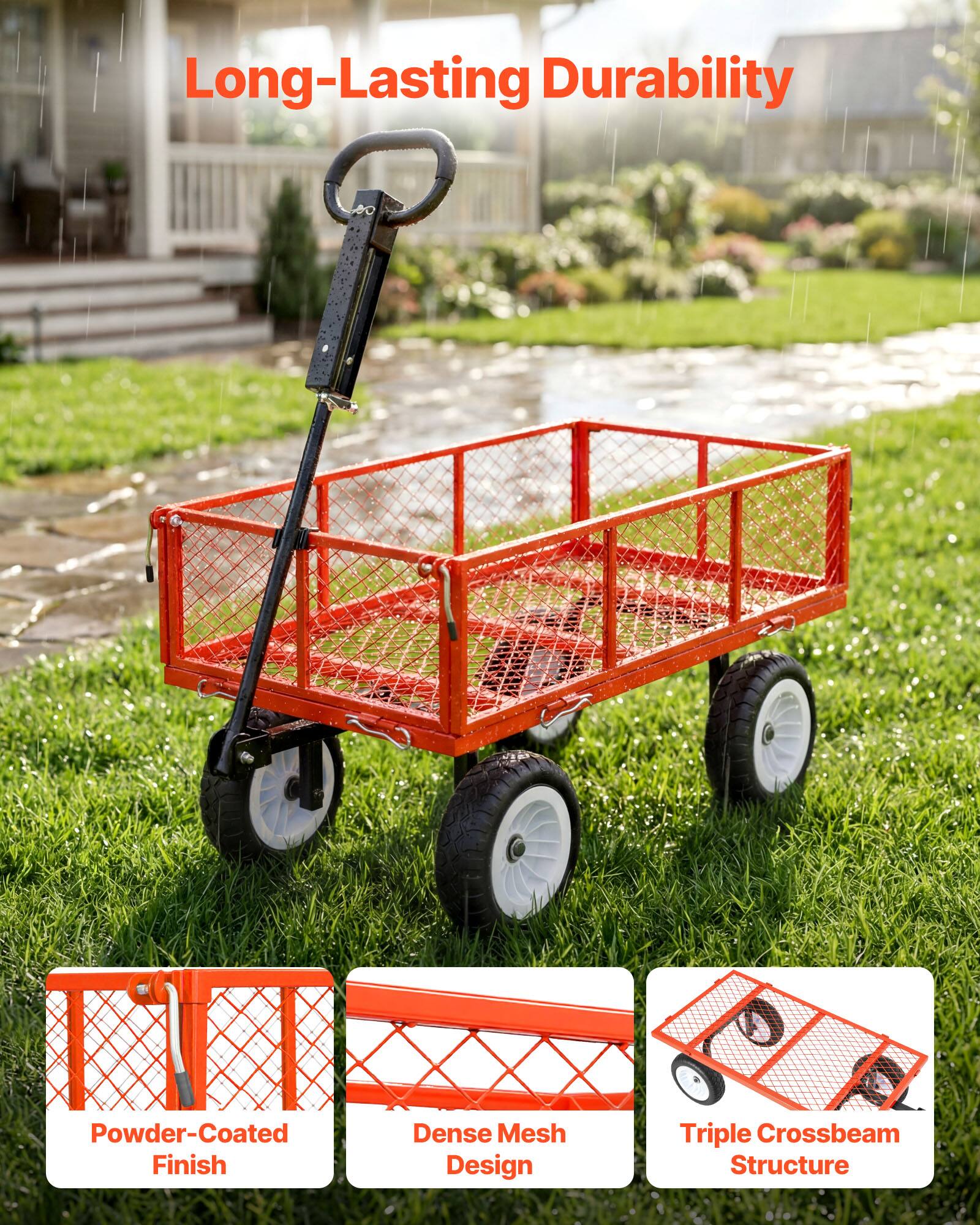 Long-Lasting Durability

- Powder-Coated Finish
- Dense Mesh Design
- Triple Crossbeam Structure