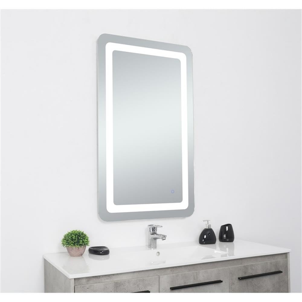 Alt View 3. Elegant Decor - Genesis 20in x 40in soft edge LED mirror - Glossy White.