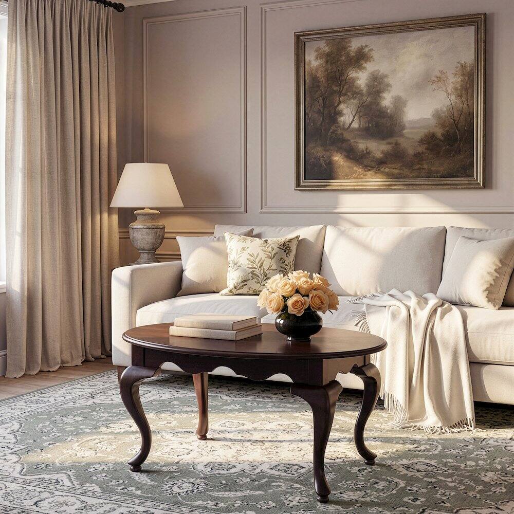 Alt View 3. Butler Specialty - Mareo 38 in. W Oval Wood Traditional Queen Anne Coffee Table - Cherry.
