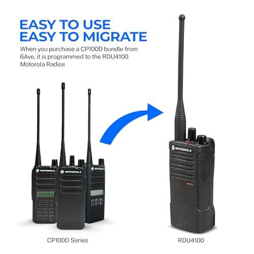 EASY TO USE  
EASY TO MIGRATE  

When you purchase a CP100D bundle from 6Ave, it is programmed to the RDU4100 Motorola Radios  

CP100D Series  
RDU4100