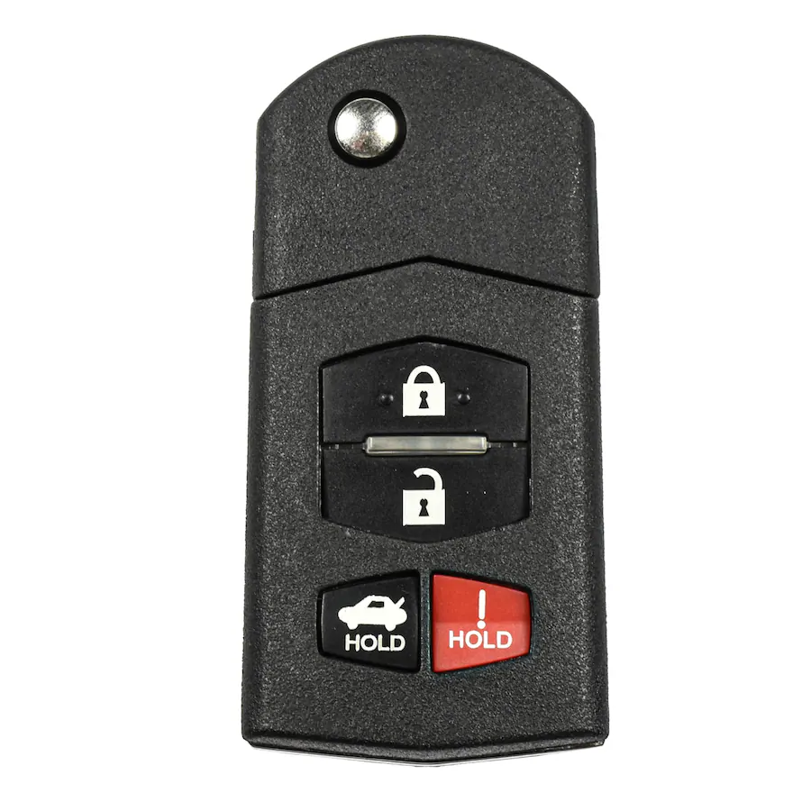 Mazda 6 Key Shell HQRP Flip Folding Key Fob Shell Case, 4 Button Remote Housing for Mazda ...